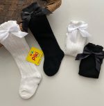 جوراب توری پاپیونی ساق بلند دخترانه - Image 3