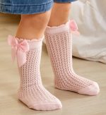 جوراب توری پاپیونی ساق بلند دخترانه - Image 10