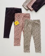 شلوار (لگ) دخترانه طرح پلنگی نسکافه ای برند H&M