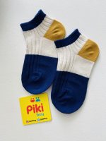 جوراب کبریتی پسرانه وارداتی تم رنگی خردلی/سورمه ای (4-6 سال) - Image 5