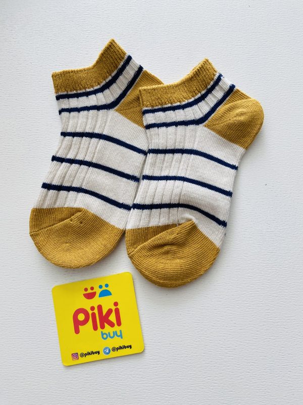 جوراب کبریتی پسرانه وارداتی تم رنگی خردلی/سورمه ای (4-6 سال) - Image 7