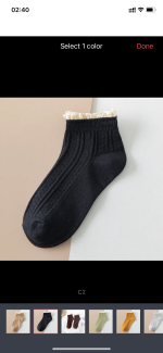 جوراب کبریتی مشکی مچی زنانه لب گیپور کتان 🖤 - Image 9