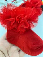 جوراب ساق کوتاه لب تور قرمز - Image 3