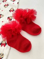 جوراب ساق کوتاه لب تور قرمز - Image 2