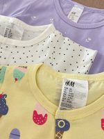 رامپرز دخترانه برند h&m طرح شکوفه و بستنی - Image 2