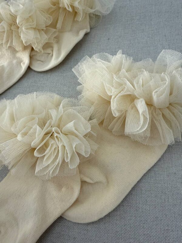 جوراب ساق کوتاه پاپیونی رنگ نباتی - Image 2