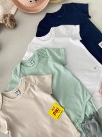 بادی های رنگی آستین کوتاه رنگ کرم استخوانی (12-18 ماه) - Image 2