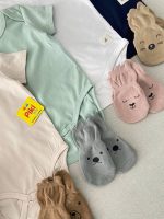 بادی های رنگی آستین کوتاه رنگ کرم استخوانی (12-18 ماه) - Image 3