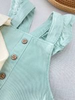 بیلر کتان دخترانه سرشانه چیندار برند topomini - Image 17