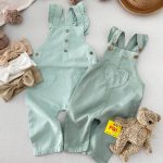 بیلر کتان دخترانه سرشانه چیندار برند topomini