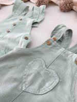 بیلر کتان دخترانه سرشانه چیندار برند topomini - Image 4