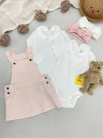 بادی مجلسی دخترانه یقه دار آستین کوتاه اورجینال برند H&M