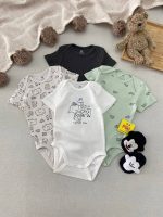 بادی آستین کوتاه اورجینال H&M تم فیل و زرافه (نوزادی تااا 9 ماه) - Image 6