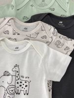 بادی آستین کوتاه اورجینال H&M تم فیل و زرافه (نوزادی تااا 9 ماه) - Image 5