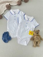 بادی یقه دار آستین کوتاه برند so cute (نوزادی تااا 6ماه)