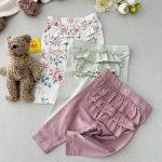 شلوار لگ پشت چیندار دخترانه برند newbie