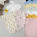 بادی آستین کوتاه مدل یقه دراپه برند Lindex