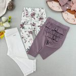 شلوار لگ گلدار پشت چیندار دخترانه برند newbie