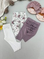 شلوار لگ گلدار پشت چیندار دخترانه برند newbie