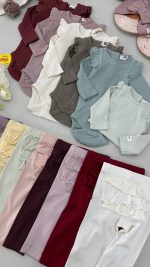 شلوار لگ پشت چیندار دخترانه برند newbie - Image 2