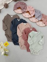 بادی کبریتی آستین بلند یقه دراپه برند newbie