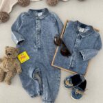 سرهمی طرح جین پسرانه برند Lindex (1-2 ماه)