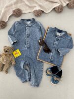 سرهمی طرح جین پسرانه برند Lindex (1-2 ماه)