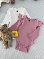 بادی آستین بلند کبریتی برند C&A سایز نیوبرن (بدو تولد) (0-1 ماه)