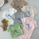 بادی آستین کوتاه اورجینال H&M طرح دلفین  (6-9 ماه)