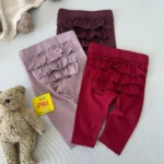 شلوار نوزادی لگ پشت چیندار دخترانه برند newbie (1-2 ماه و 2-4 ماه)