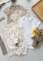 بادی آستین بلند نوزادی اورجینال برند H&M - Image 5