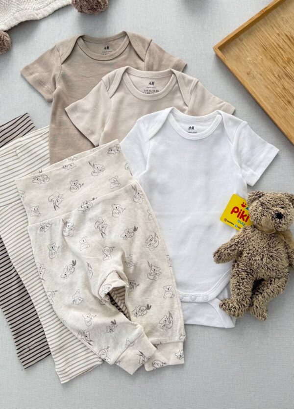 بادی آستین بلند نوزادی اورجینال برند H&M - Image 5