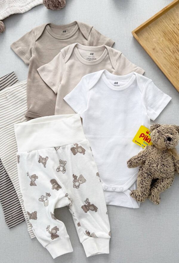 بادی آستین بلند نوزادی اورجینال برند H&M - Image 6