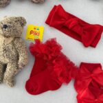 جوراب ساق کوتاه لب تور قرمز