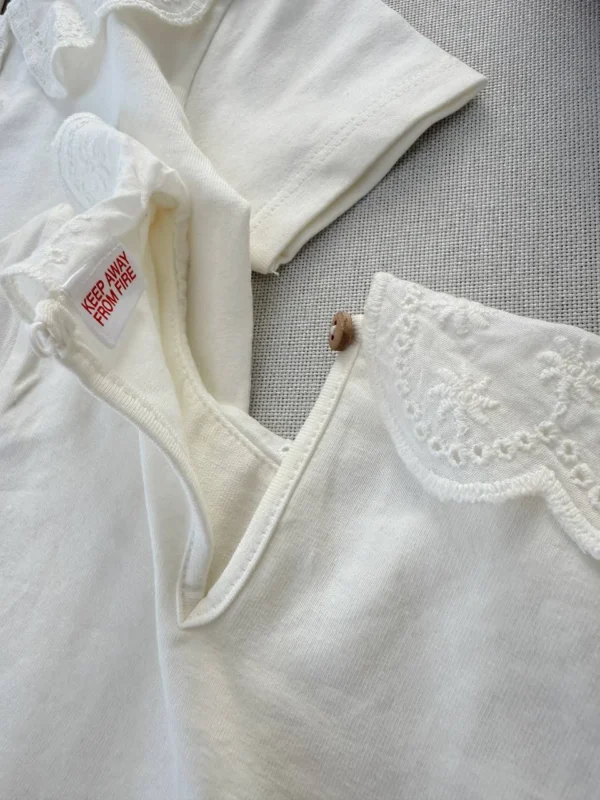 بادی یقه خامه دوزی آستین کوتاه اورجینال برند ZARA - Image 5