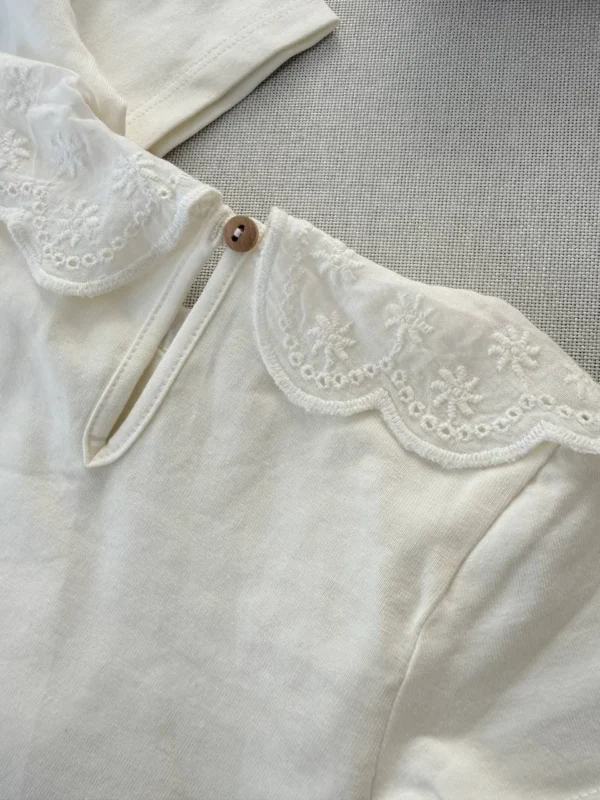 بادی یقه خامه دوزی آستین کوتاه اورجینال برند ZARA - Image 4