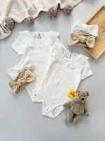 بادی یقه خامه دوزی آستین کوتاه اورجینال برند ZARA