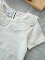 بادی یقه خامه دوزی آستین کوتاه اورجینال برند ZARA - Image 3