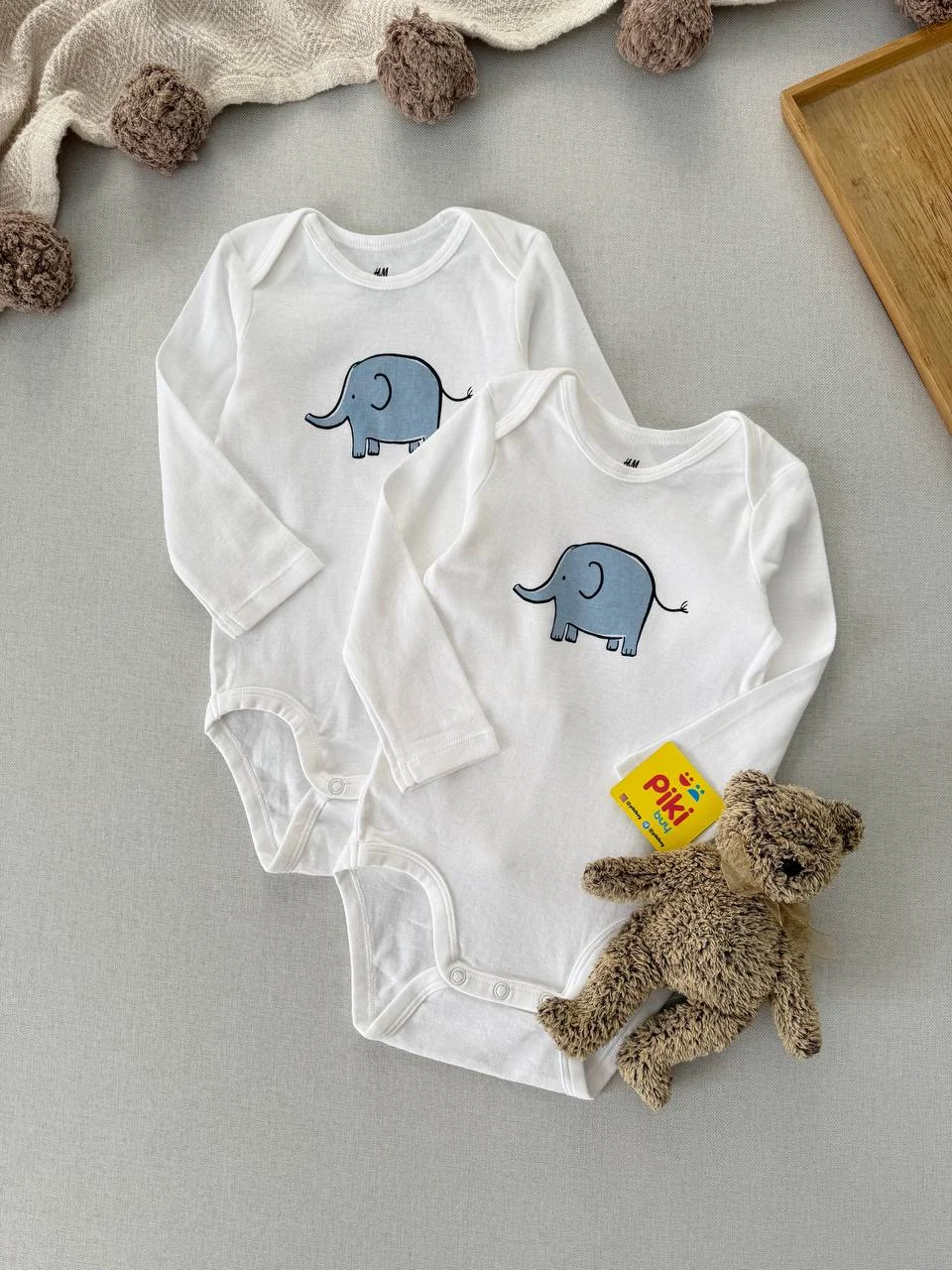 photo_1_2026-02-12_11-42-09 بادی آستین بلند برند H&M طرح فیل آبی - Image 1