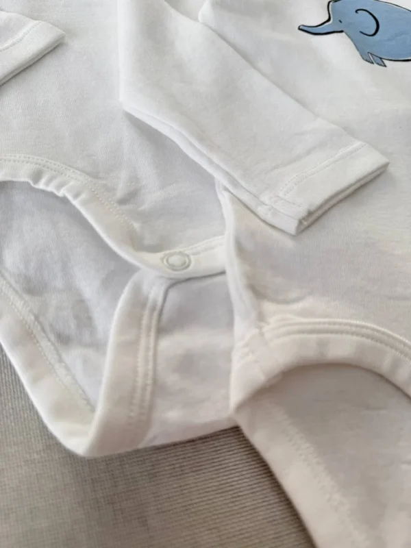 بادی آستین بلند برند H&M طرح فیل طوسی - Image 3