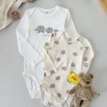 بادی آستین بلند برند H&M طرح فیل طوسی