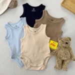 بادی آستین حقله ای اورجینال برند H&M (0-1ماه)