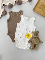 بادی آستین حقله ای اورجینال برند H&M (4-6ماه)