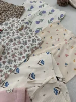 شلوار کبریتی برند H&M گل لاله بنفش (9-12 ماه) - Image 2