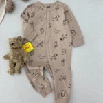 سرهمی بدون جوراب برند H&M زمینه شیرکاکائویی (نوزادی تا6ماه)