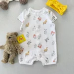 رامپرز گلدار سرشانه چیندار دخترانه اورجینال برند H&M