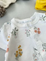 رامپرز گلدار سرشانه چیندار دخترانه اورجینال برند H&M - Image 4