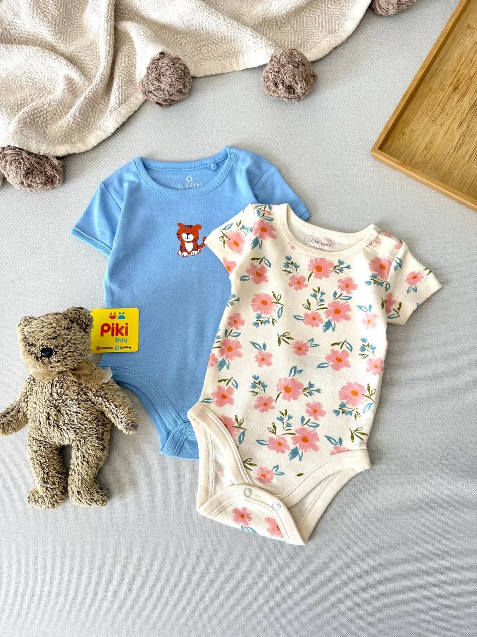 photo_2026-06-08_09-14-54 بادی آستین کوتاه برند Fagottino و LCW (0-2 ماه) - Image 1
