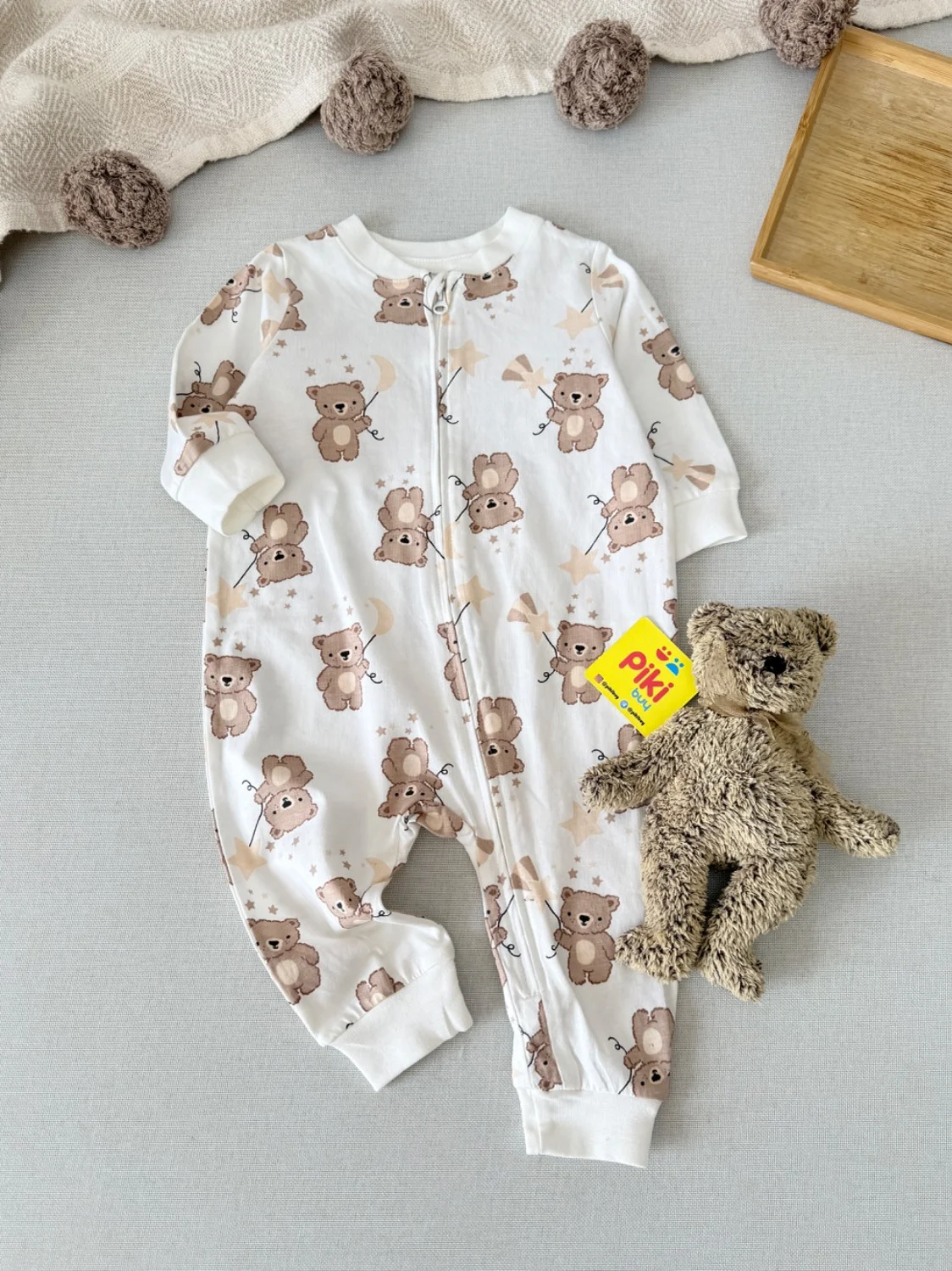 IMG_9786 پارت جدید سرهمی اورجینال برند H&M طرح تدی و ماه و ستاره - Image 1