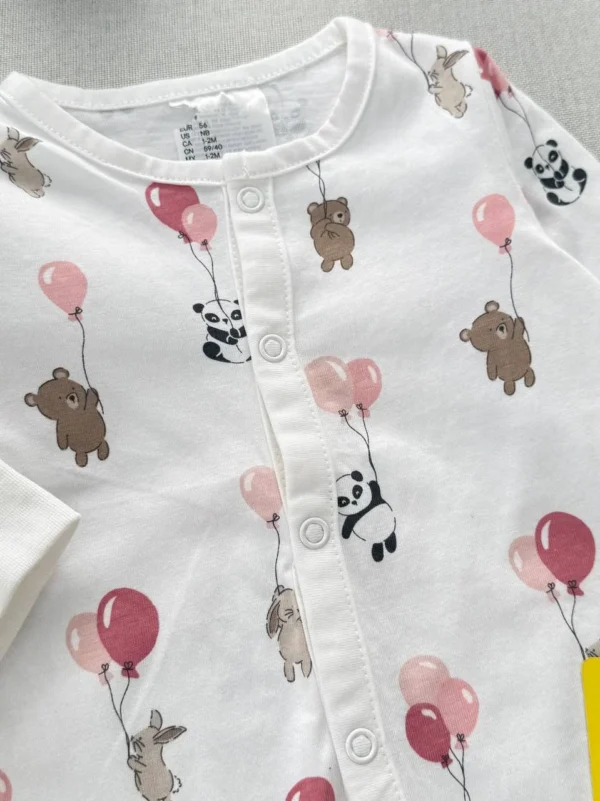 سرهمی اورجینال برند H&M طرح دار خرگوشی (نوزادی تا 6 ماه) - Image 3